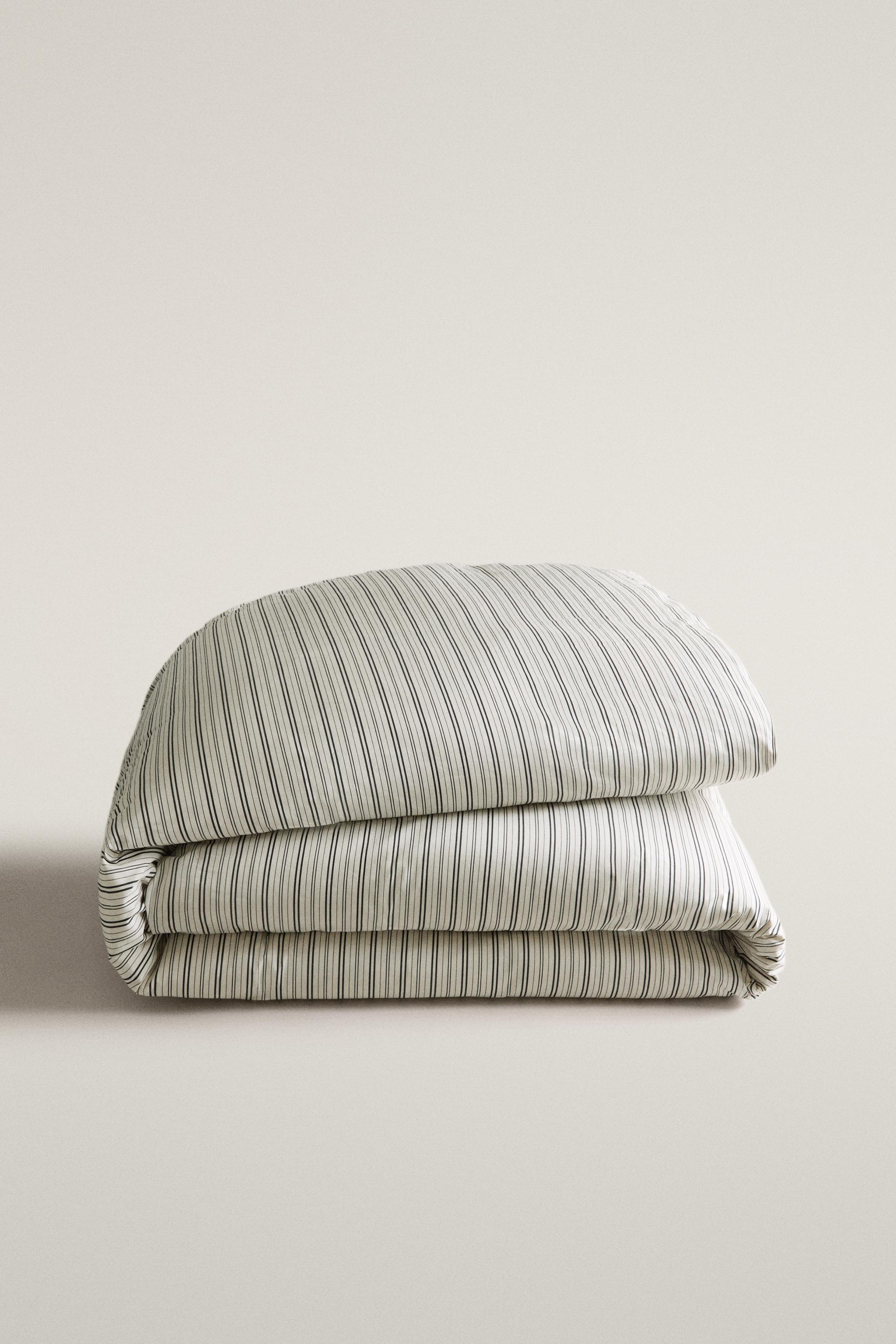 STRIPED PERCALE DUVET COVER